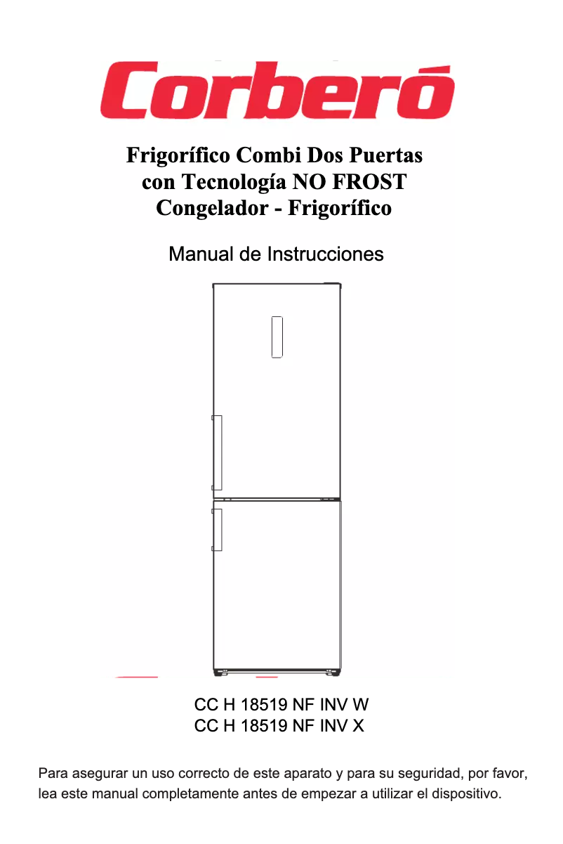 Page 1 de la notice Manuel utilisateur Corbero CCH18519NFINVW