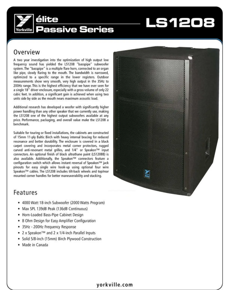 Imagen de la primera página del manual del dispositivo Elite  LS1208