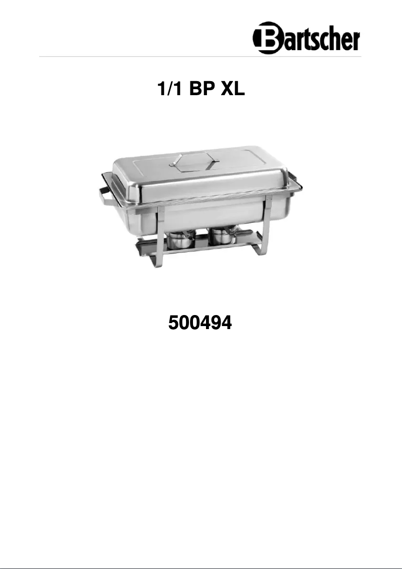 Page n°1 - Manuel utilisateur Bartscher 500494