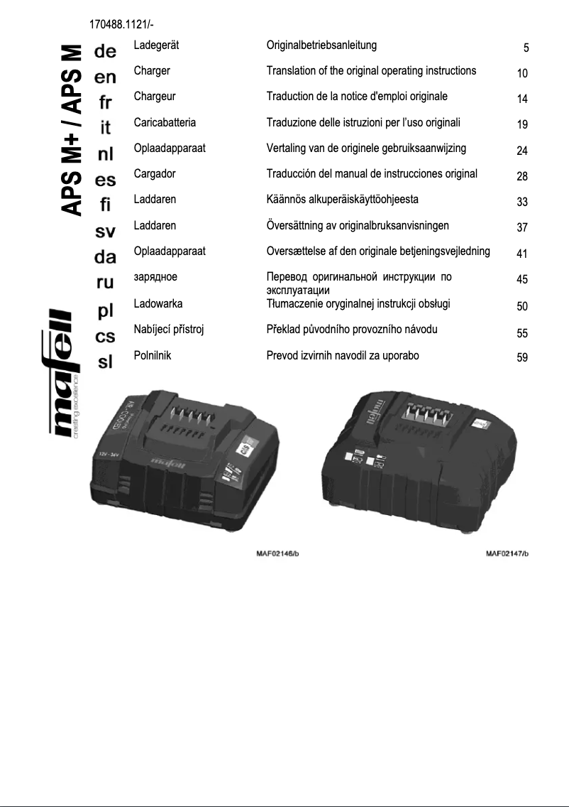 Page 1 de la notice Manuel utilisateur Mafell APS M+