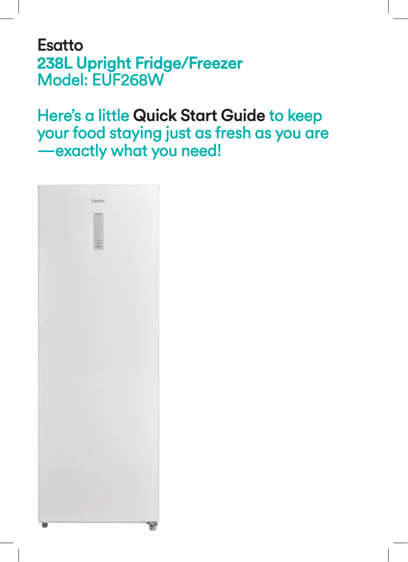 Page 1 de la notice Guide de démarrage rapide Esatto EUF268W