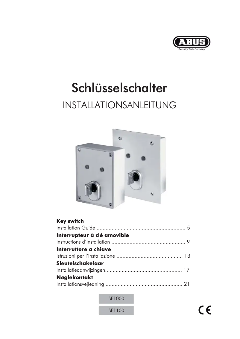 Page n°1 - Guide d'installation Abus SE1000