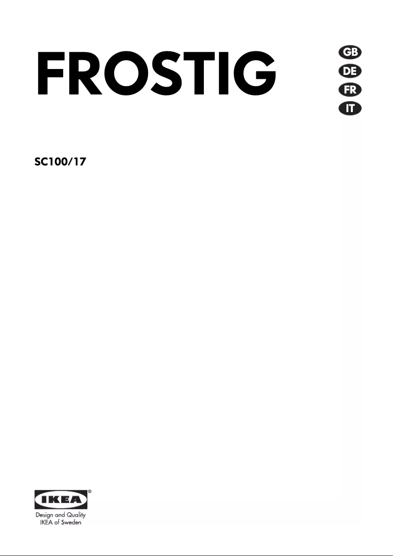 Page 1 de la notice Manuel utilisateur Ikea Frostig SC100/17