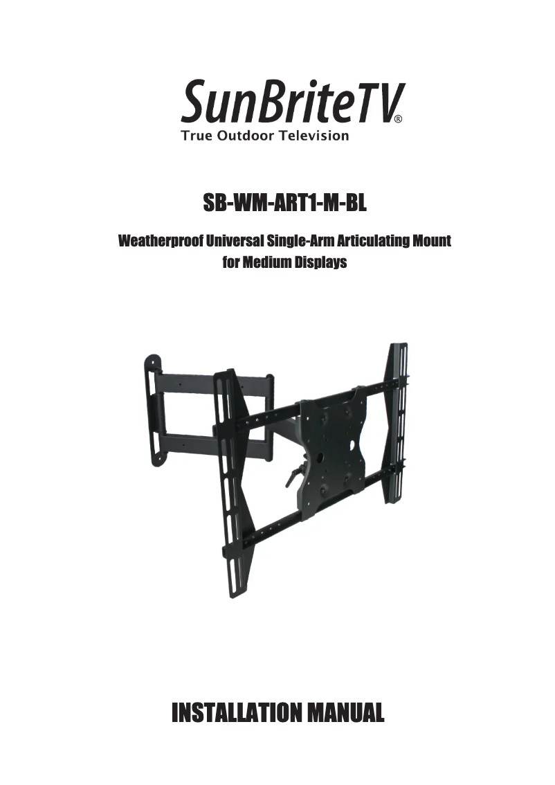 Page 1 de la notice Manuel utilisateur SunBriteTV SB-WM-ART1-M-BL