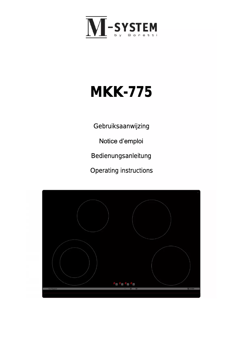 Page n°1 - Manuel utilisateur M-System MKK-775