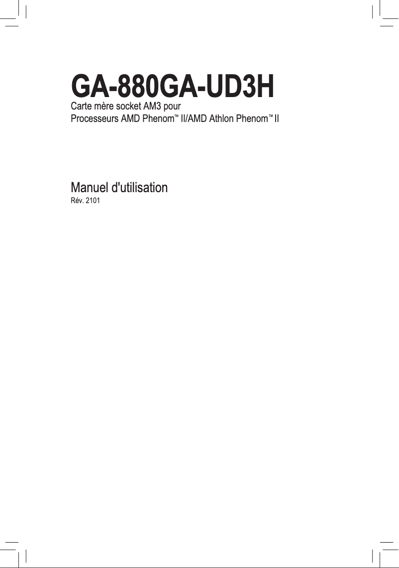 Image de la première page du manuel de l'appareil GA-880GA-UD3H