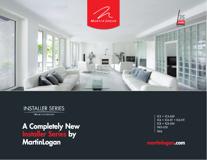 Page 1 de la notice Brochure Martin Logan IC8-AW