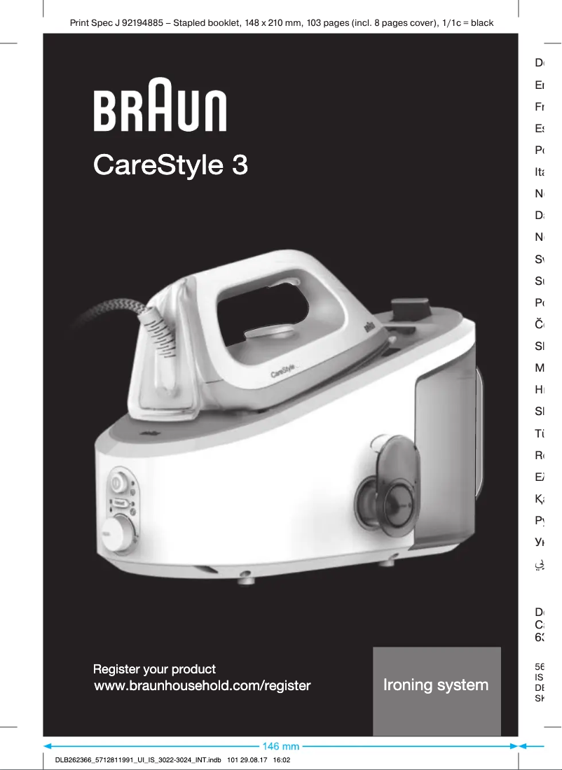 Page n°1 - Manuel utilisateur Braun CareStyle 3 IS 3024