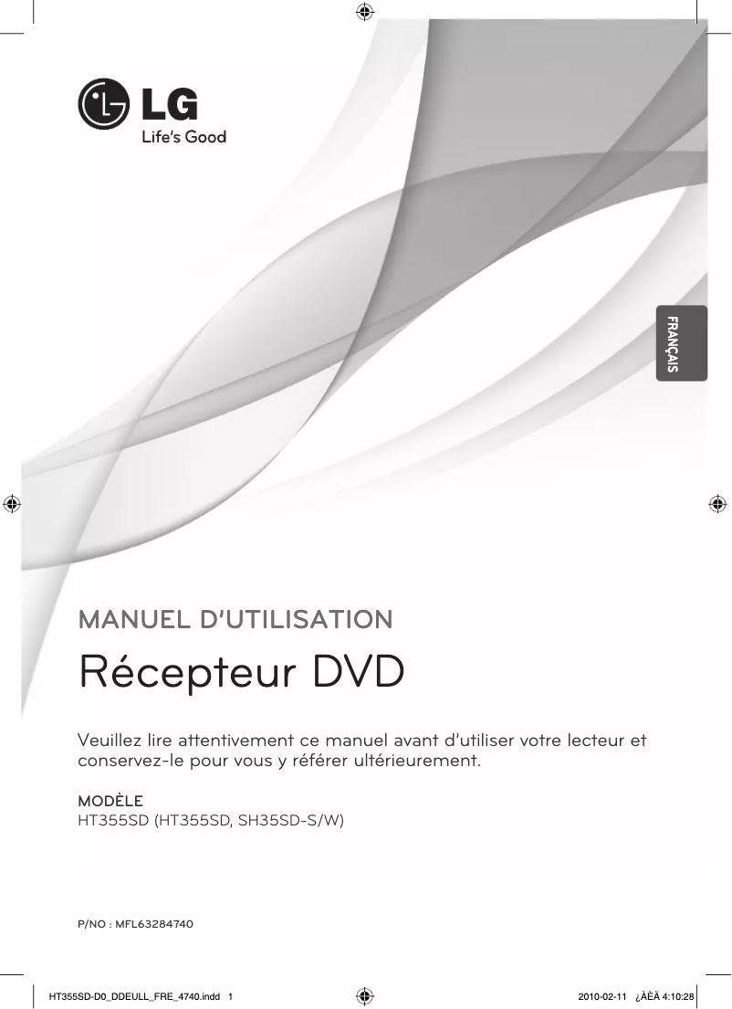 Image de la première page du manuel de l'appareil HT355SD