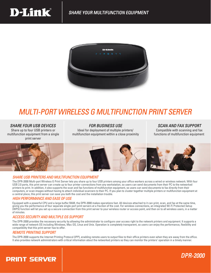 Página 1 del manual Ficha técnica D-Link DPR-2000