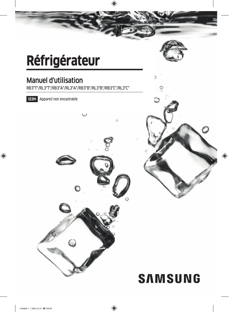 Page 1 de la notice Manuel utilisateur Samsung RL34T602CB1