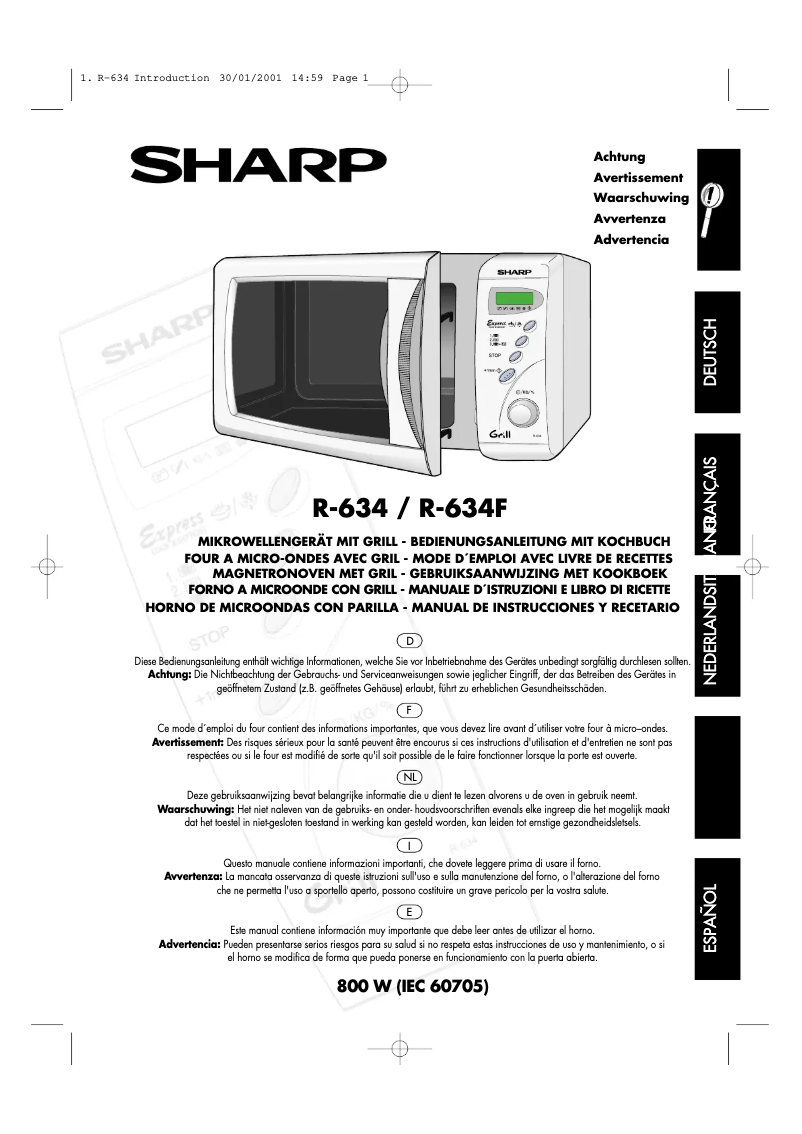 Page n°1 - Manuel utilisateur Sharp R-634W