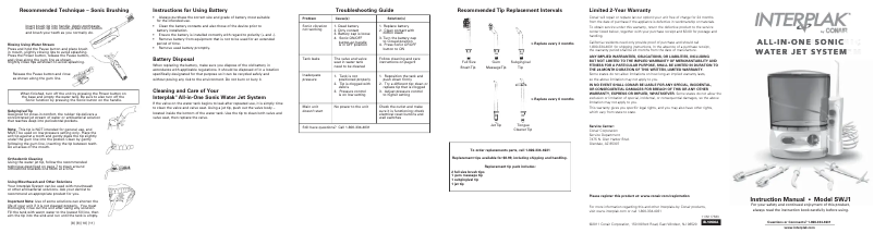 Page 1 de la notice Manuel utilisateur Conair SWJ1 Interplak