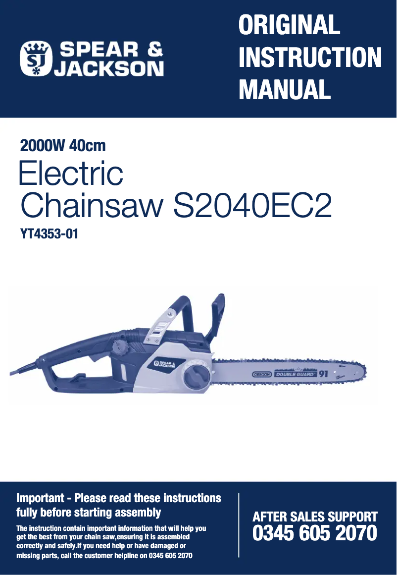 Page 1 de la notice Manuel utilisateur Spear & Jackson YT4353-01