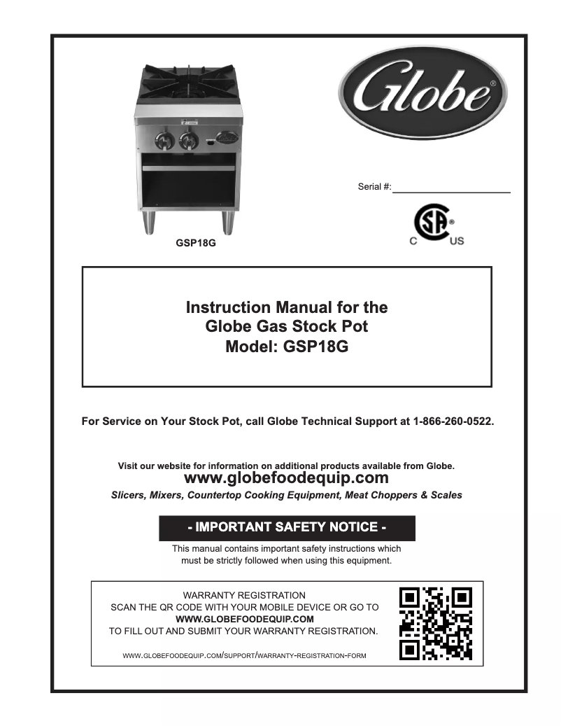 Página 1 del manual Manual de usuario Globe GSP18G