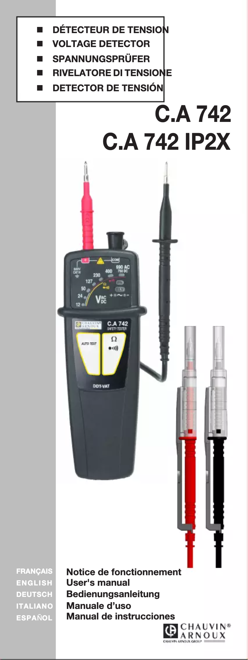 Image de la première page du manuel de l'appareil C.A 742