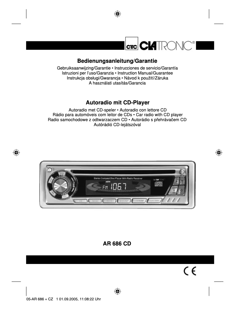 Página 1 del manual Manual de usuario Clatronic AR 686