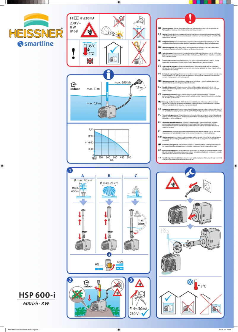Page 1 de la notice Manuel utilisateur Heissner Smartline HSP 600-i