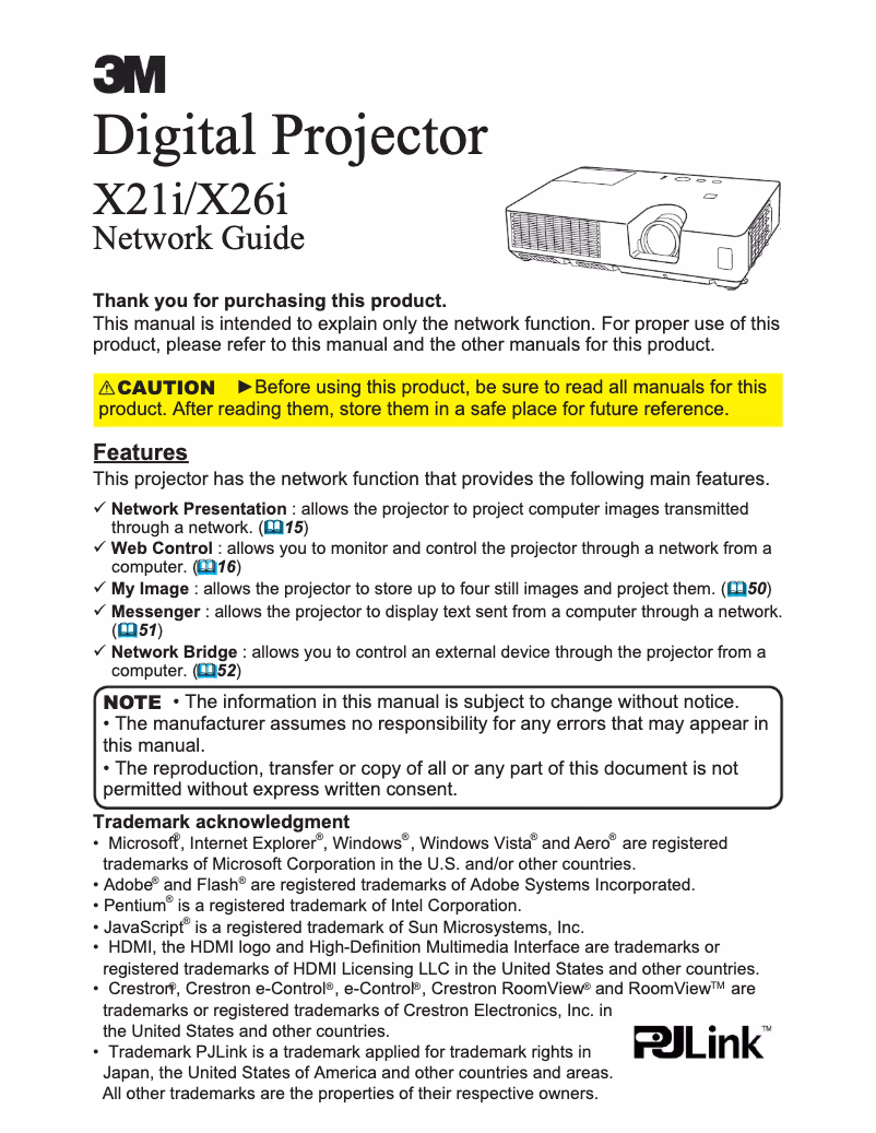 Page 1 de la notice Manuel utilisateur 3M X26i
