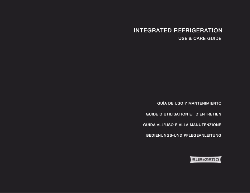 Page 1 de la notice Manuel utilisateur Sub-Zero ICBIW-18