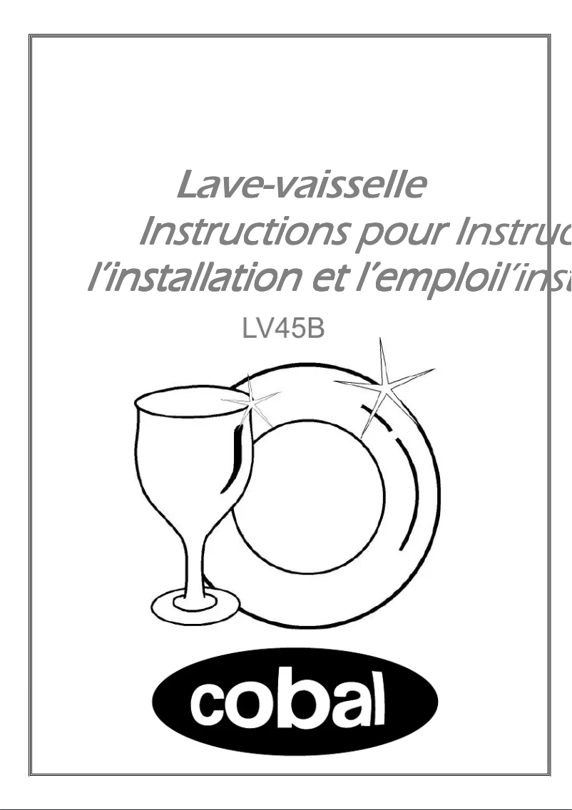 Page 1 de la notice Manuel utilisateur Cobal LV45B
