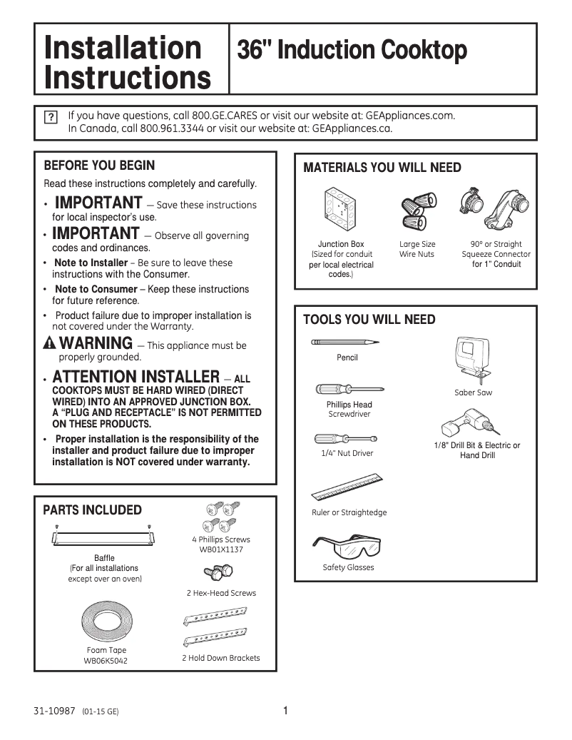 Image de la première page du manuel de l'appareil Profile PHP9036DJBB