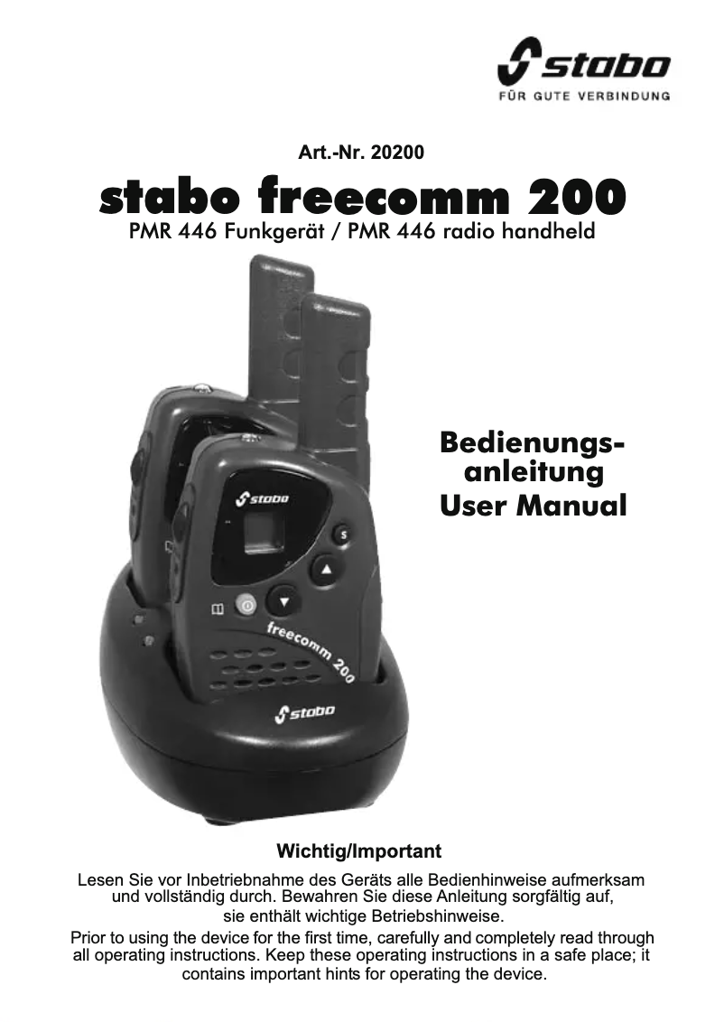 Página 1 del manual Manual de usuario Stabo Freecomm 200