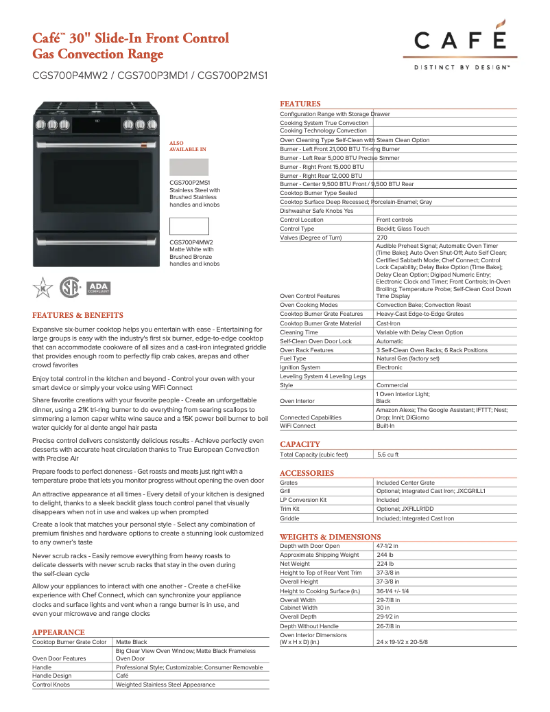 Image de la première page du manuel de l'appareil CGS700P4MW2