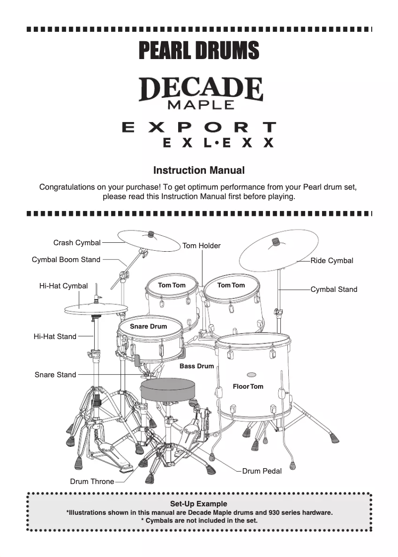 Page n°1 - Manuel utilisateur Pearl Sports Decade Maple Satin