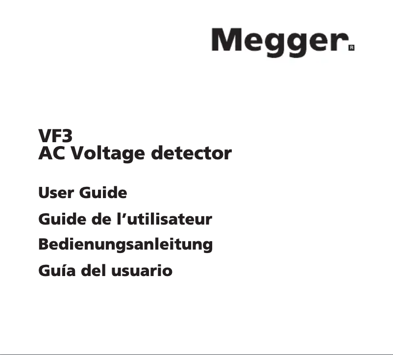 Page n°1 - Manuel utilisateur Megger VF3