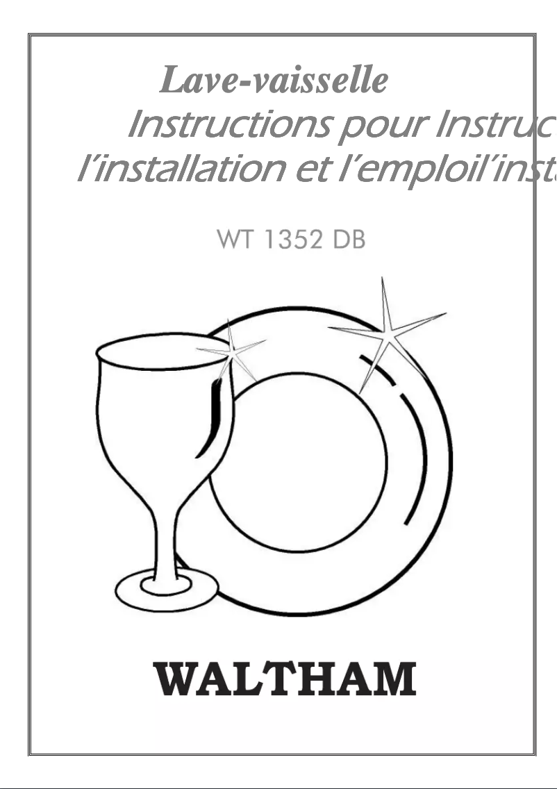 Page n°1 - Manuel utilisateur Waltham WT 1352 DB