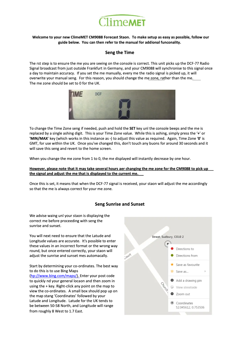 Page n°1 - Guide de démarrage rapide ClimeMET CM9088