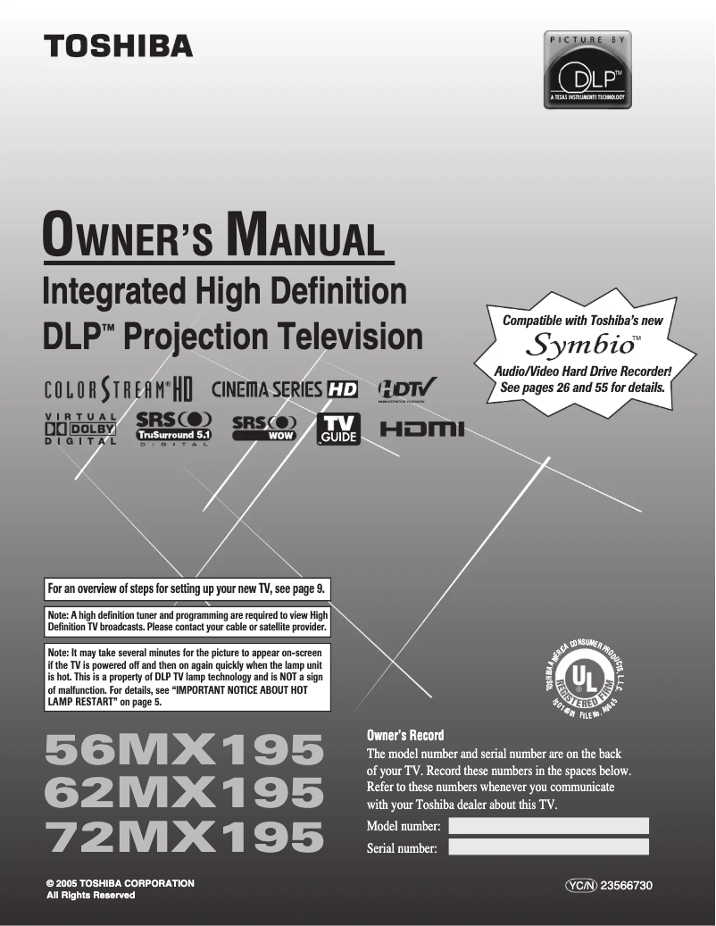 Image de la première page du manuel de l'appareil 72MX195
