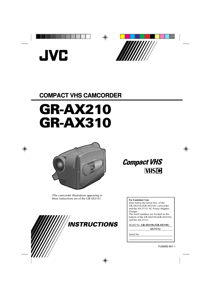 Page 1 de la notice Manuel utilisateur JVC GR-AX310