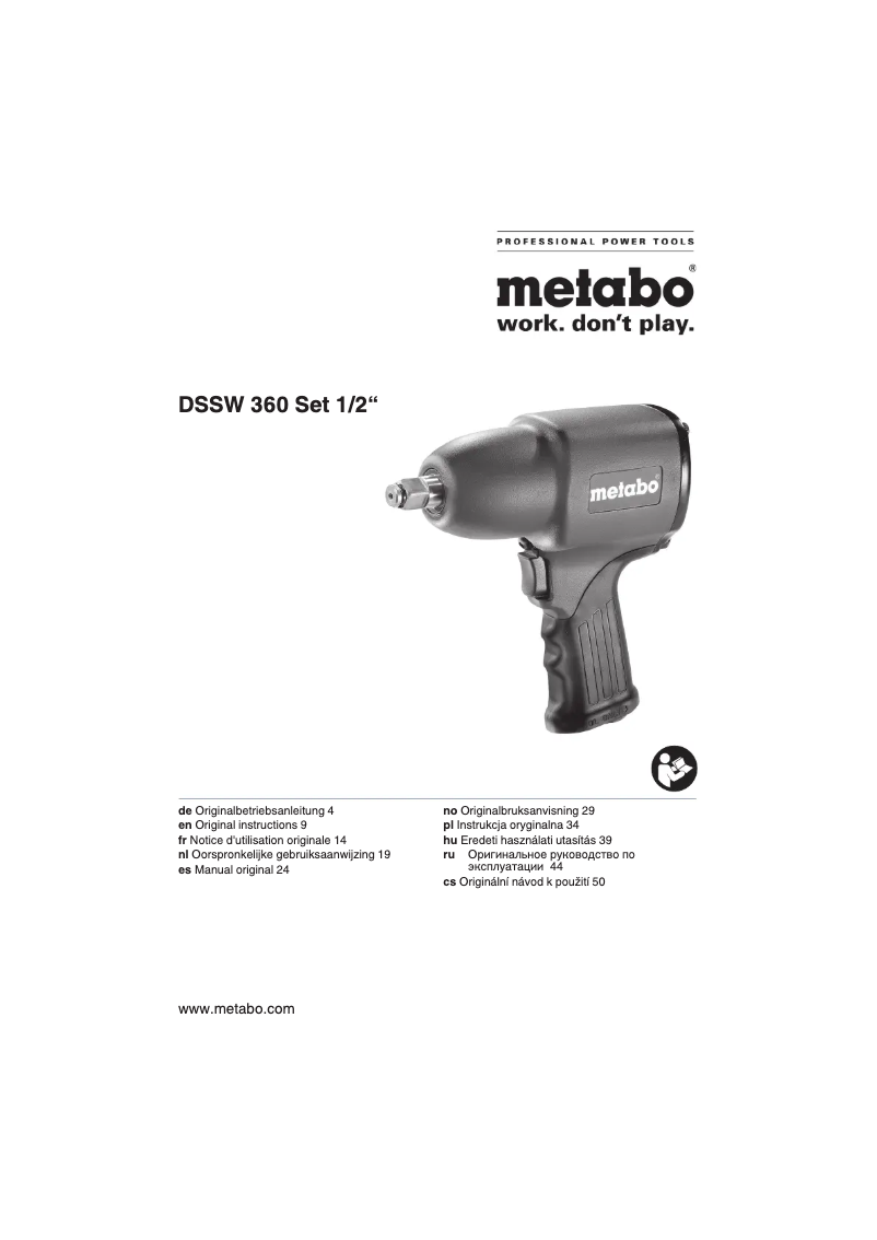 Page 1 de la notice Manuel utilisateur Metabo DSSW 360 Set