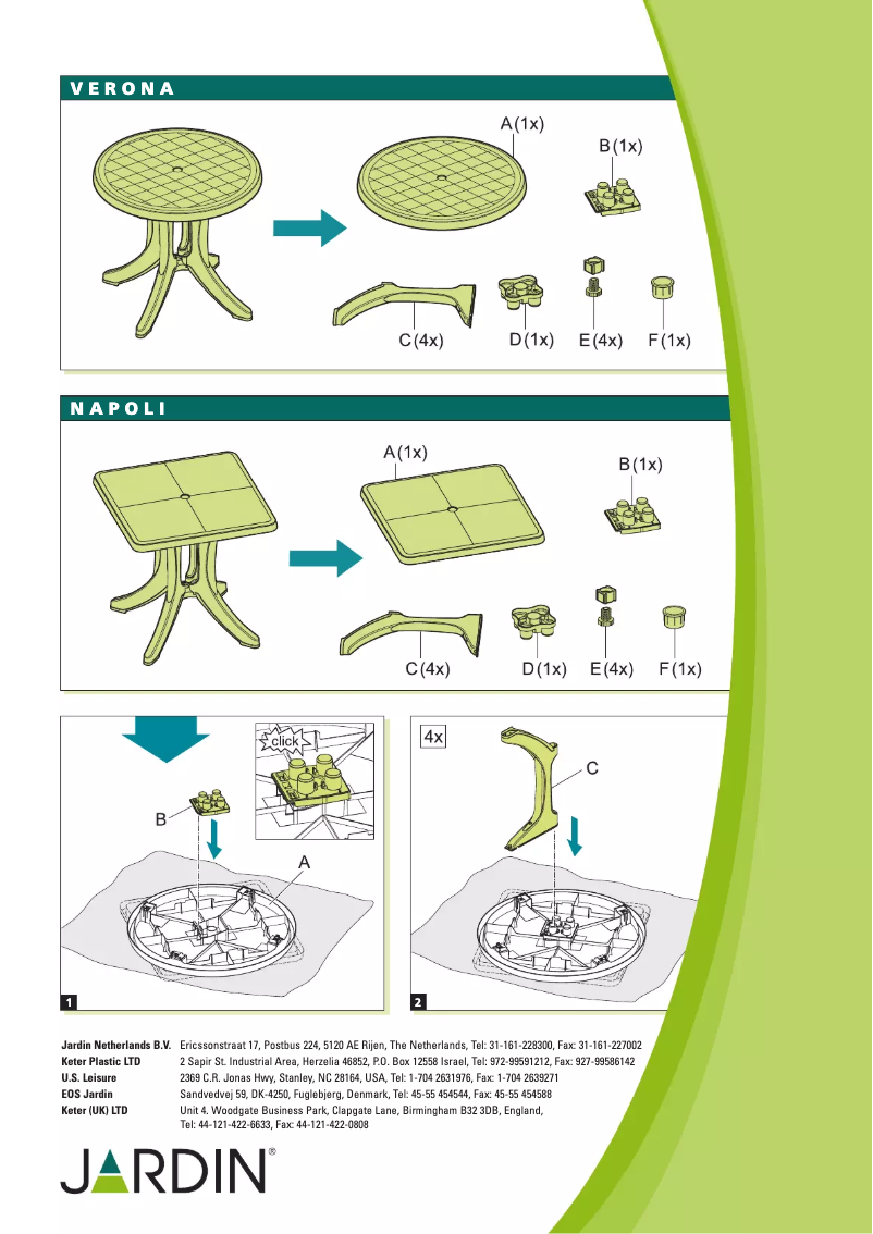 Página 1 del manual Manual de usuario Jardin Napoli