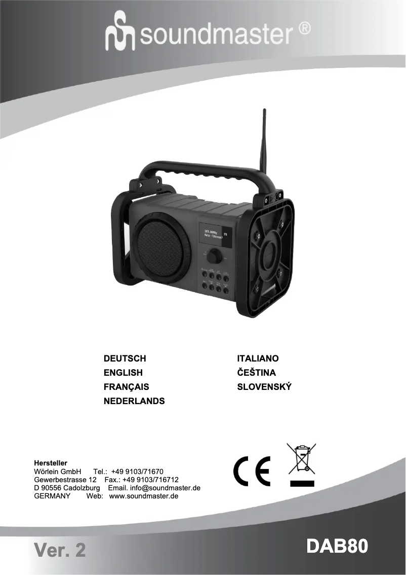 Page n°1 - Manuel utilisateur Soundmaster DAB80