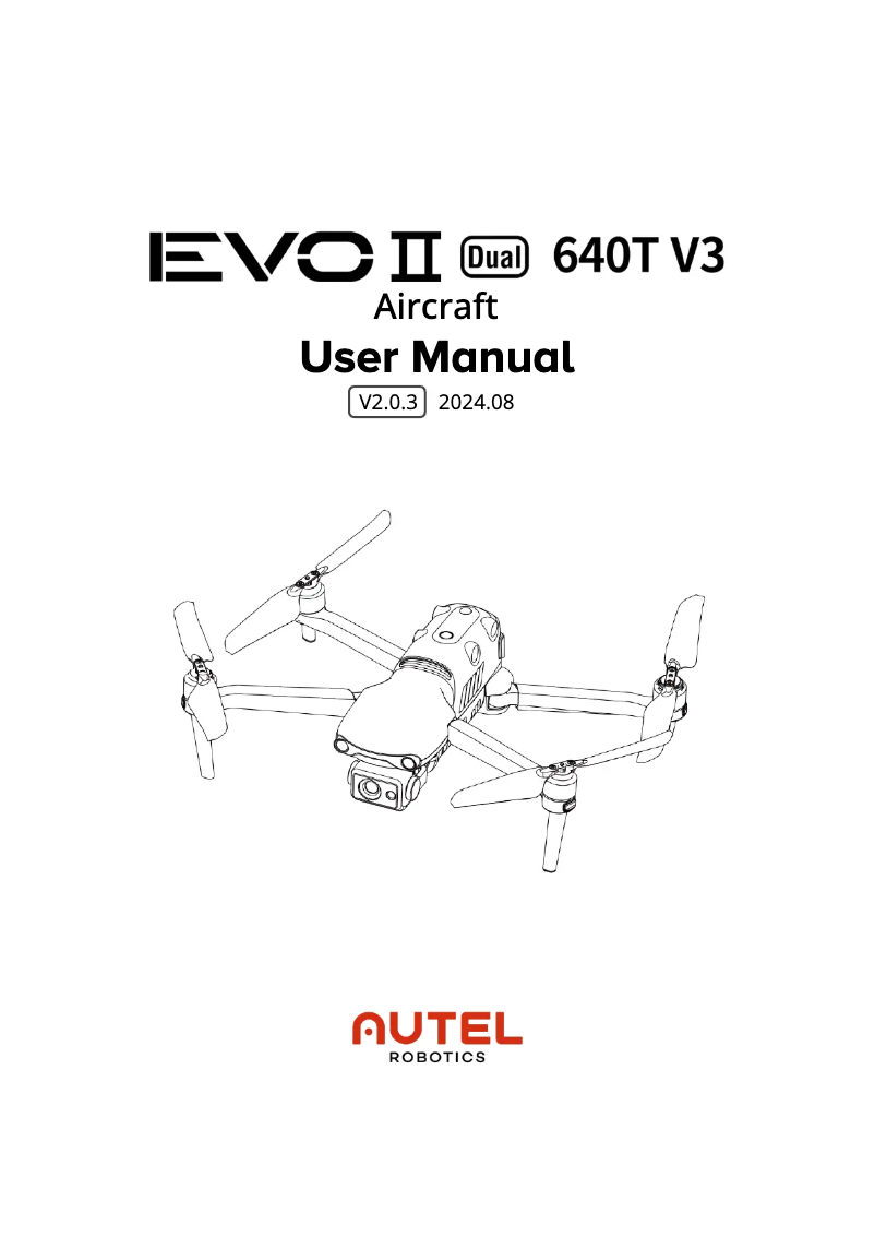 Page 1 de la notice Manuel utilisateur Autel EVO II Dual 640T V3