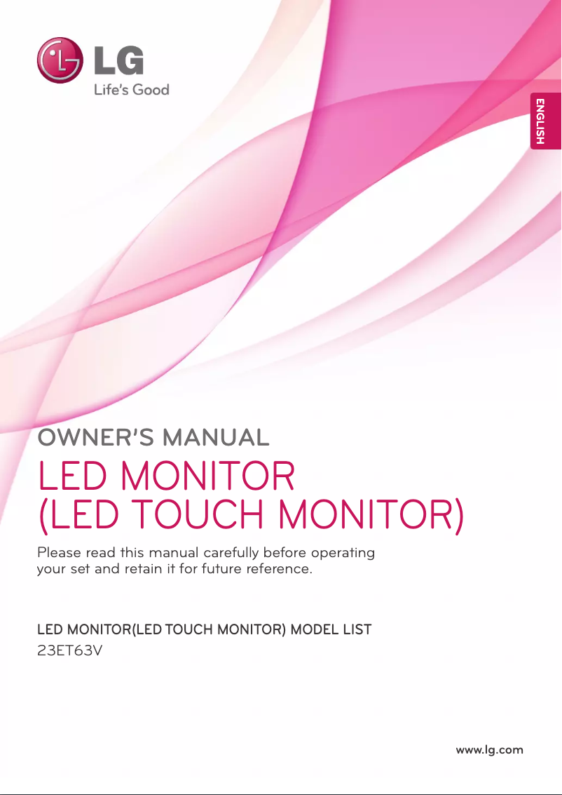 Page n°1 - Manuel utilisateur LG 23ET63B