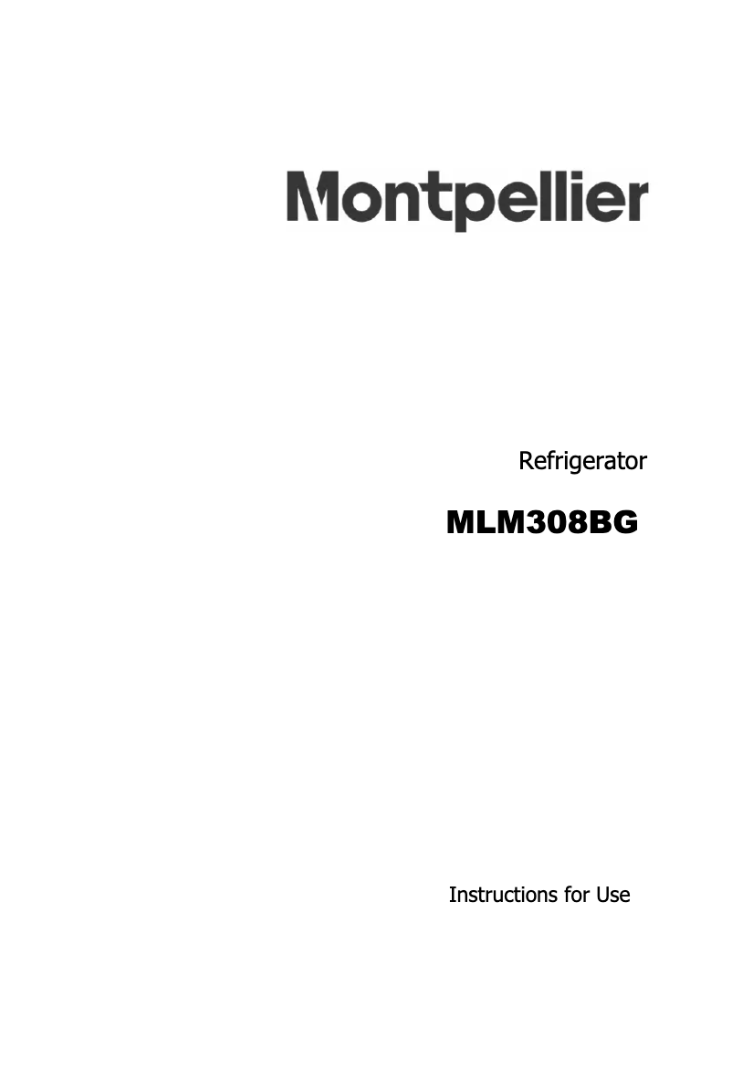 Page 1 de la notice Manuel utilisateur Montpellier MLM308BG