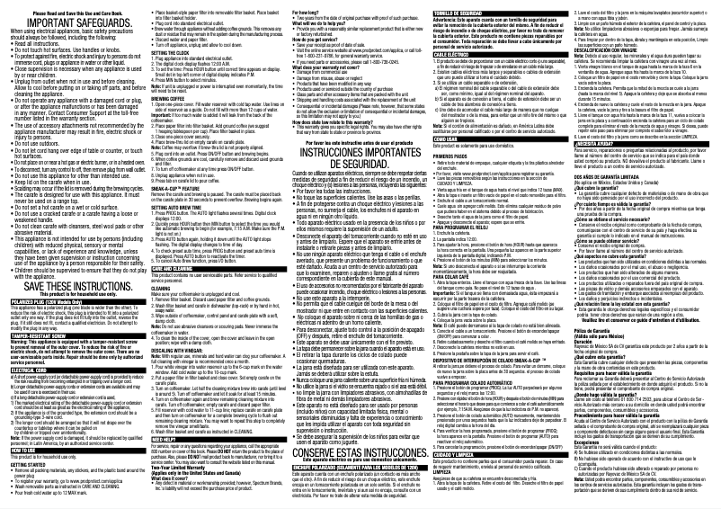 Image de la première page du manuel de l'appareil CM0960BF
