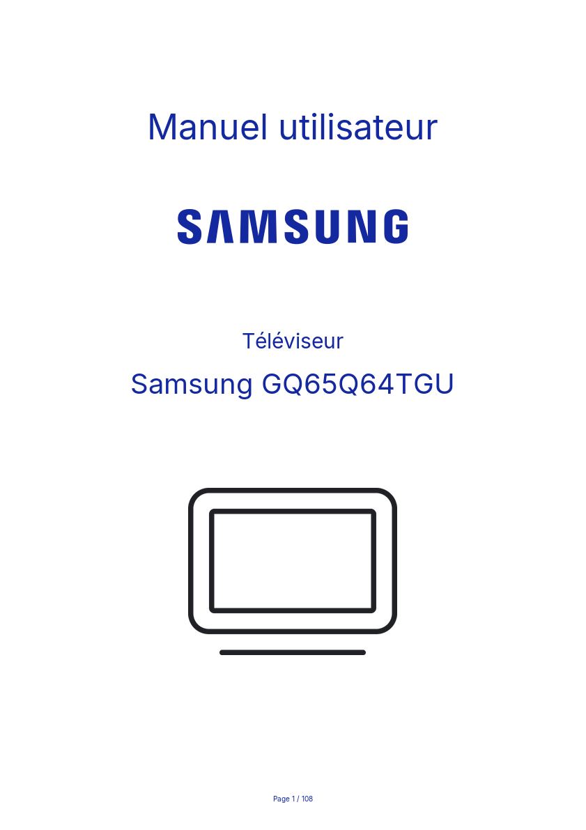 Image de la première page du manuel de l'appareil GQ65Q64TGU