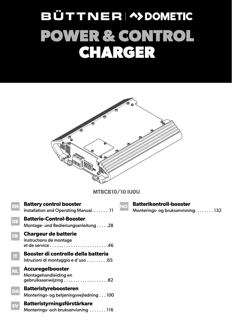 Page 1 de la notice Manuel utilisateur Dometic MT BCB1010