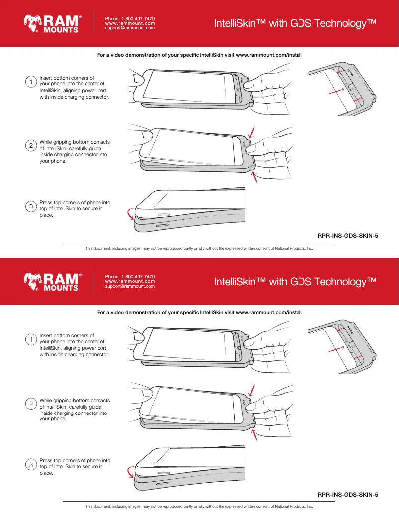 Page n°1 - Manuel utilisateur RAM Mounts IntelliSkin RAM-GDS-SKIN-SAM25