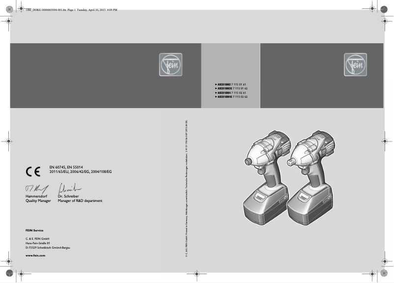 Image de la première page du manuel de l'appareil ASCD 18 W2