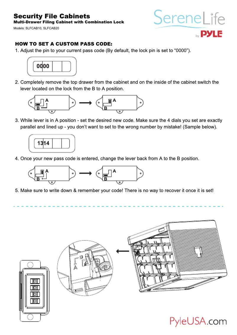 Page 1 de la notice Manuel utilisateur SereneLife SLFCAB20