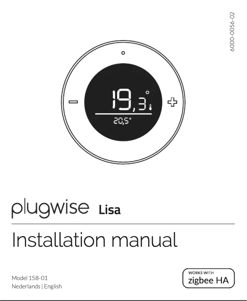 Page 1 de la notice Manuel utilisateur Plugwise Lisa 158-01