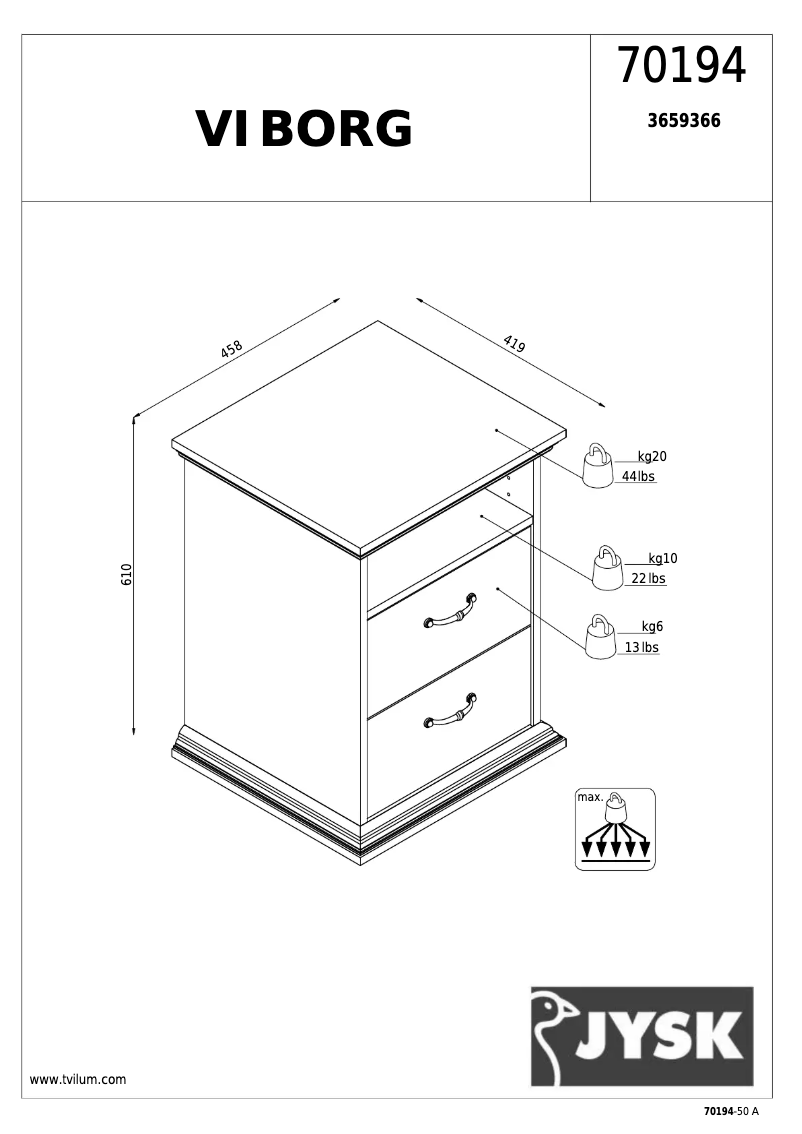 Page 1 de la notice Manuel utilisateur JYSK Viborg