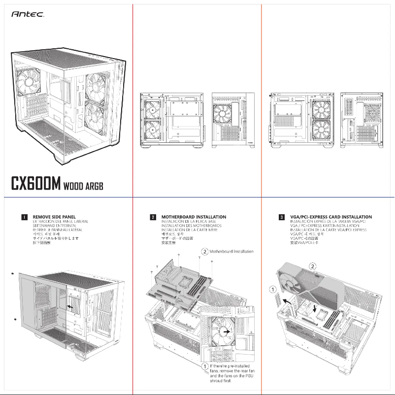 Page 1 de la notice Manuel utilisateur Antec CX600M WOOD RGB