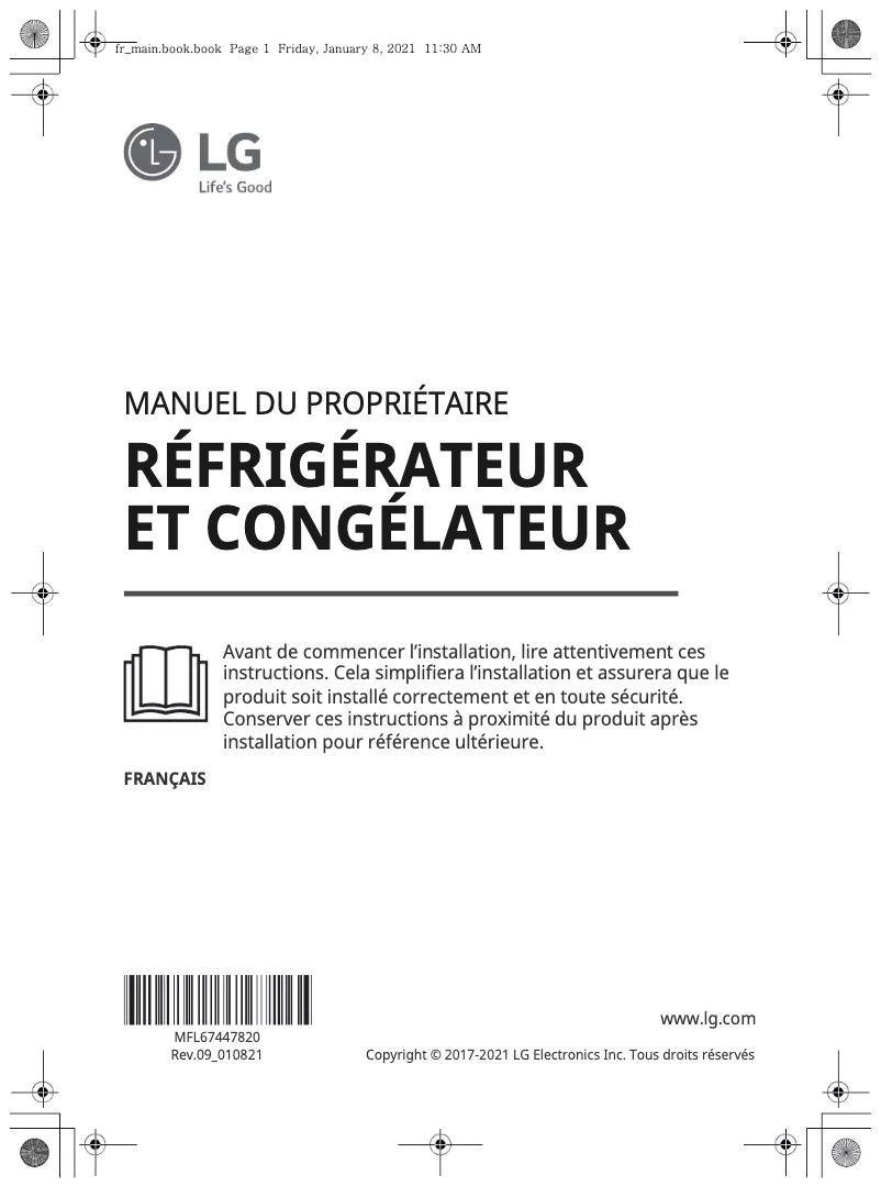 Page 1 de la notice Manuel utilisateur LG GSS6676MT